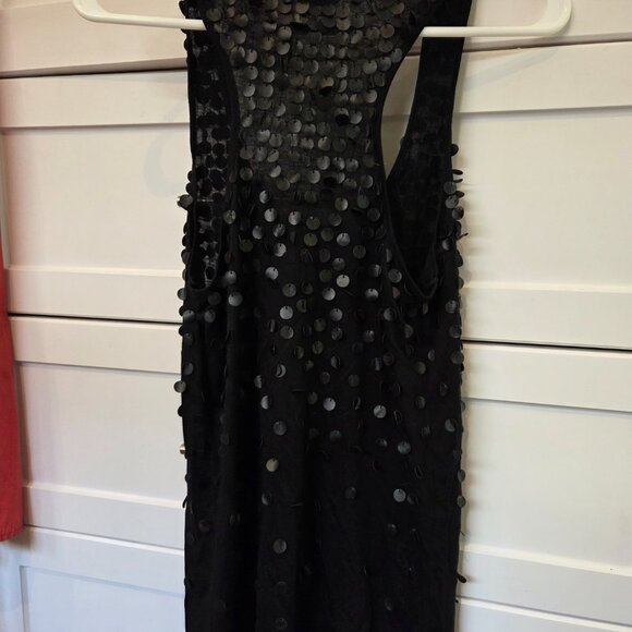 Club Monaco Black w/ Faux Leather Accents Tank Top from set of Lost Girl TV show - Picture 4 of 4